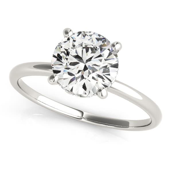 Round Solitaire Engagement Ring — style 50975 in 10k White Gold