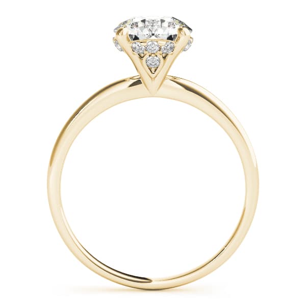 Round Solitaire Engagement Ring, style 50975, Side view in yellow gold