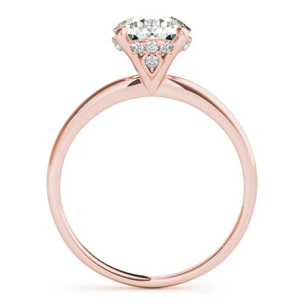 Round Solitaire Engagement Ring, style 50975, Side view in rose gold