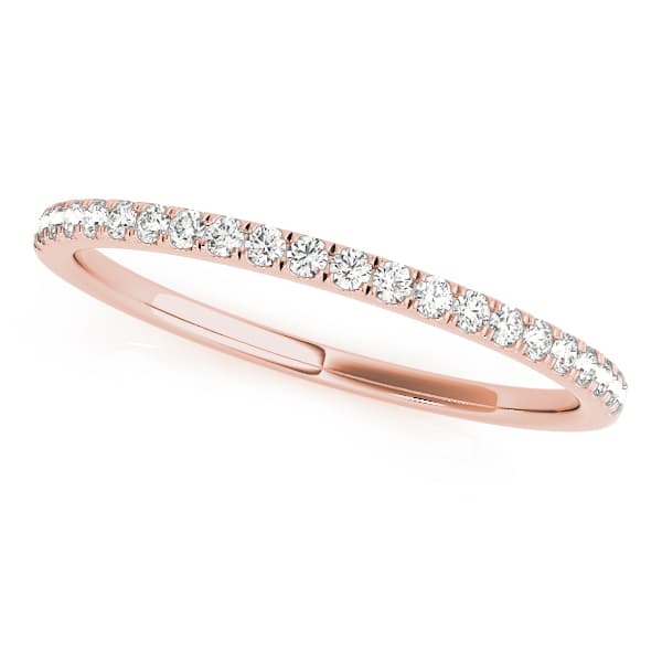 Straight Wedding Band (1/8 ct. tw.), Front view in rose gold