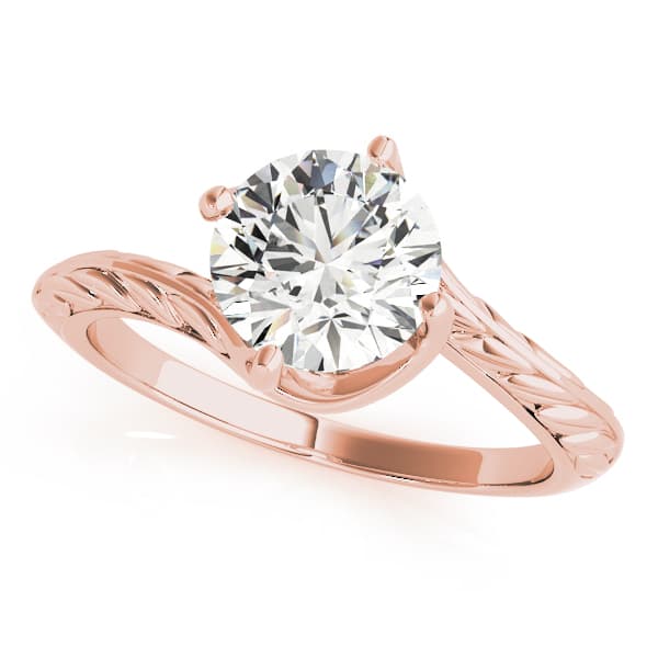 Engagement Ring, style 50976, Front view in rose gold