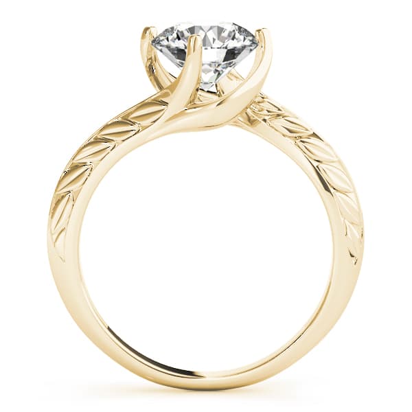 Engagement Ring, style 50976, Side view in yellow gold