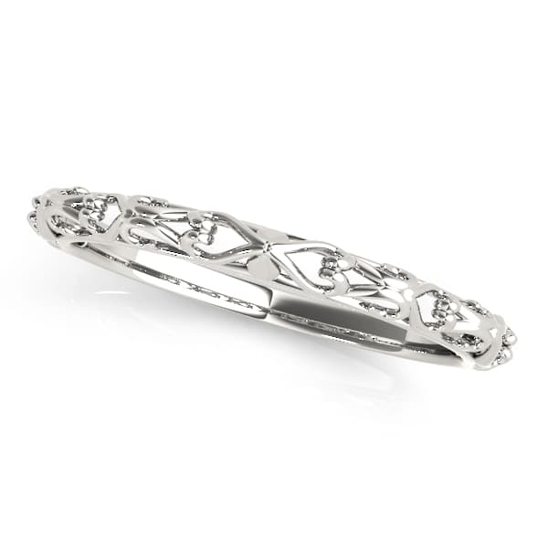 Vintage Inspired Wedding Band — White Gold