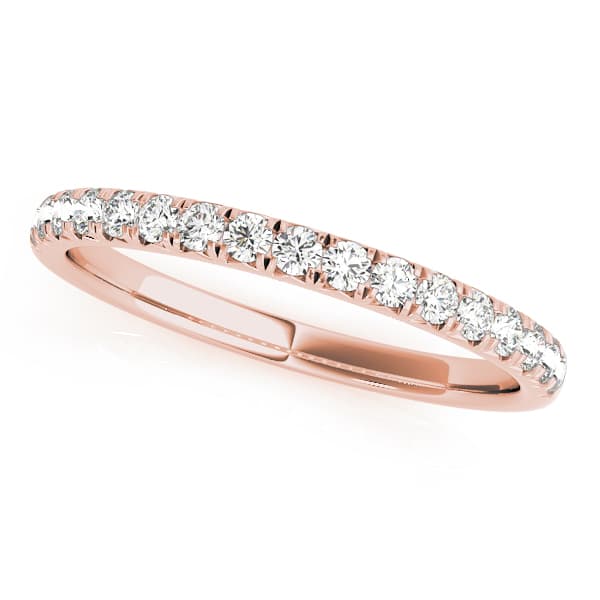Split Prong Wedding Band (0.17 ct. tw.), Front view in rose gold