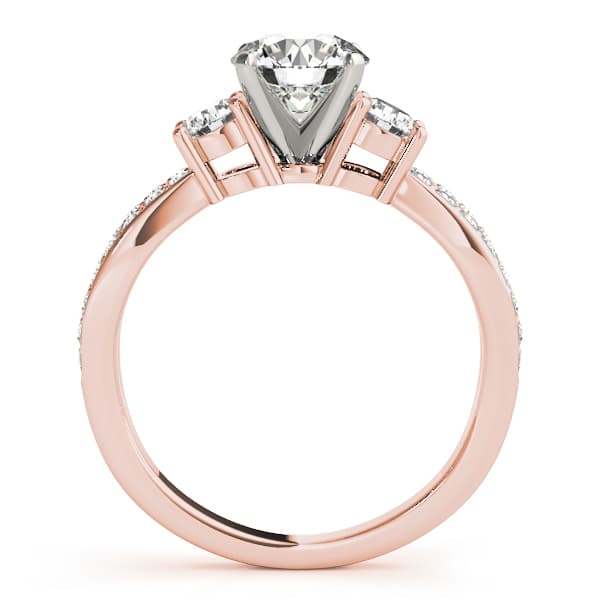 Split Shank Round Diamond Engagement Ring, style 50980, Side view in rose gold
