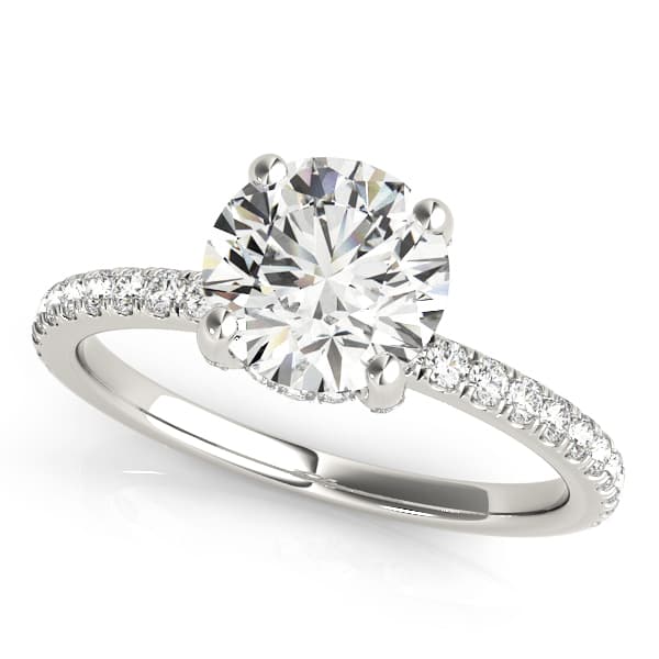 Hidden Halo Engagement Ring — style 50981 in 10k White Gold