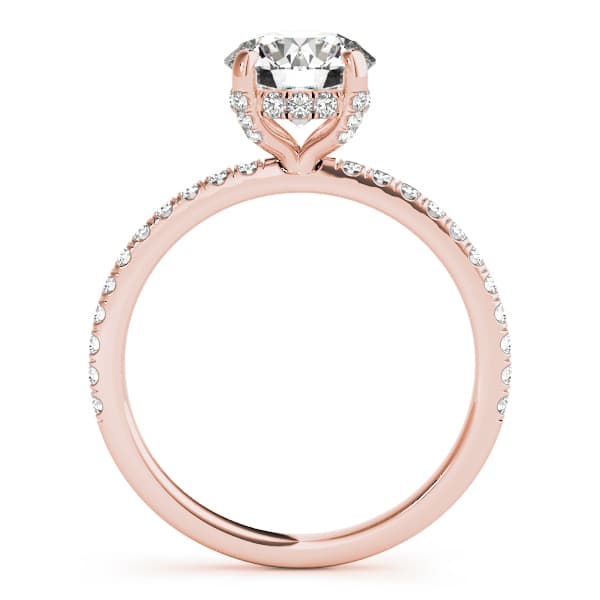 Hidden Halo Engagement Ring, style 50981, Side view in rose gold