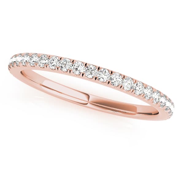 Straight Split Prong Wedding Band (0.19 ct. tw.), Front view in rose gold