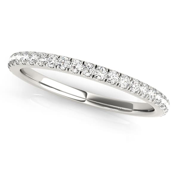 Straight Split Prong Wedding Band — View 1