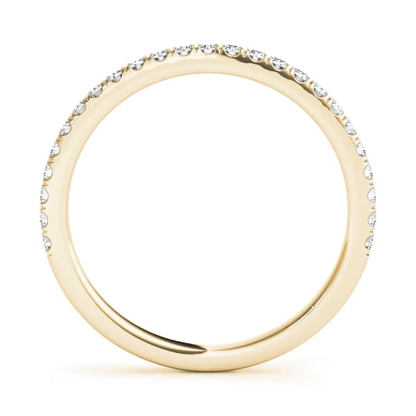 Straight Split Prong Wedding Band (0.19 ct. tw.), Side view in yellow gold