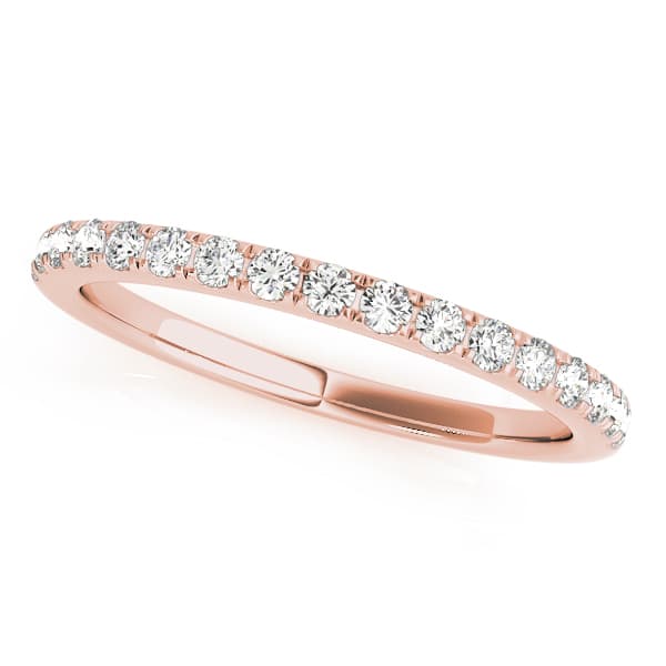 Split Prong Wedding Bands (0.17 ct. tw.), Front view in rose gold