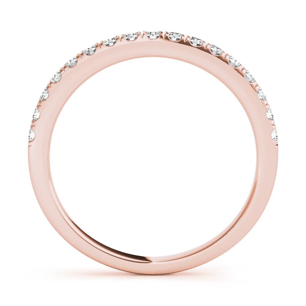 Split Prong Wedding Bands (0.17 ct. tw.), Side view in rose gold