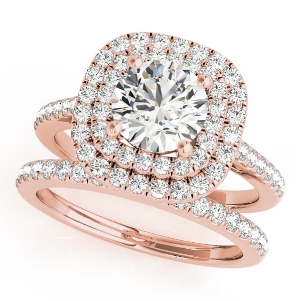 Engagement Ring, style 50984, On hand view in rose gold