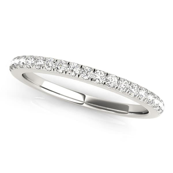 Split Prong Wedding Bands — White Gold