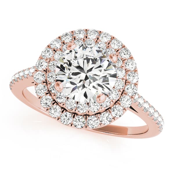 Engagement Ring, style 50986, Front view in rose gold