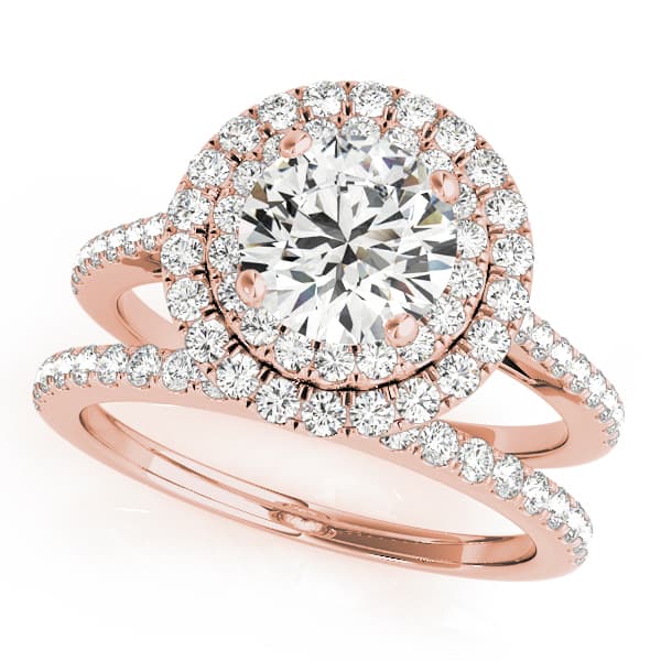 Engagement Ring, style 50986, On hand view in rose gold