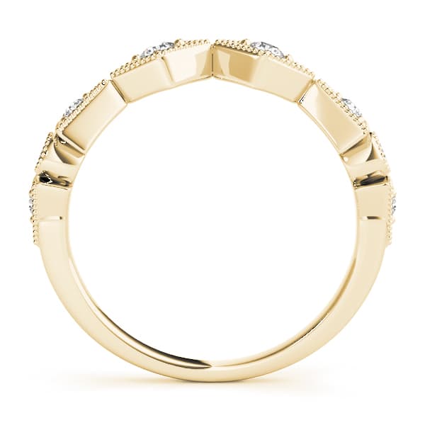 Vintage Milgrain Wedding Rings (0.15 ct. tw.), Side view in yellow gold