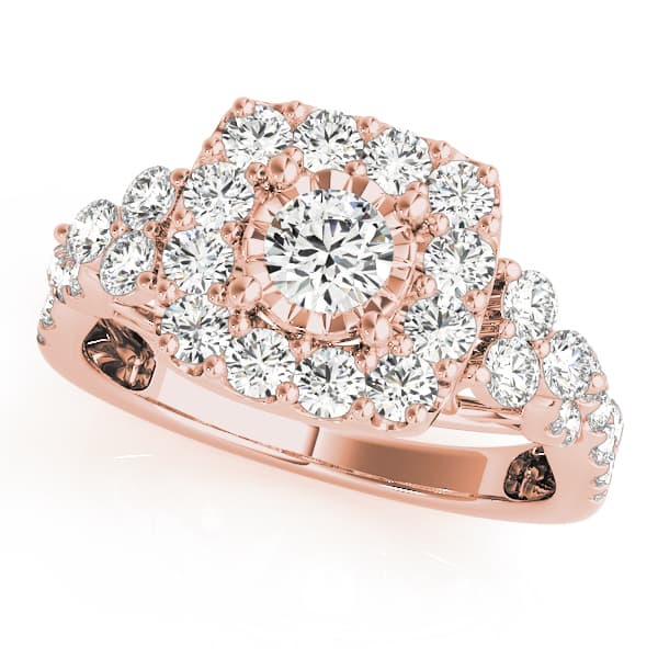 Engagement Ring, style 50990, Front view in rose gold