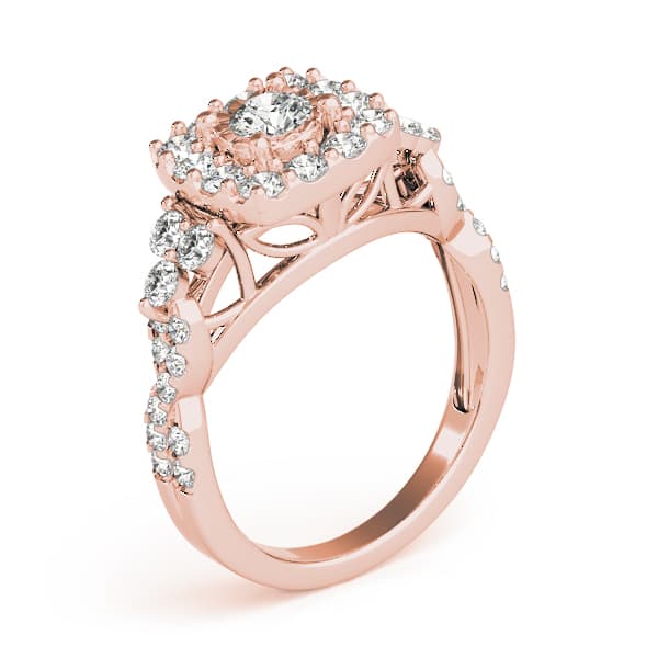 Engagement Ring, style 50990, Angle view in rose gold
