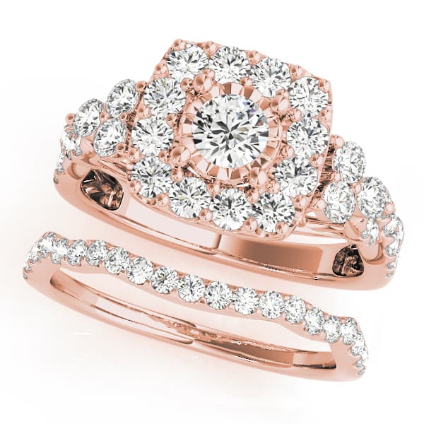 Engagement Ring, style 50990, On hand view in rose gold