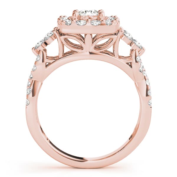Engagement Ring, style 50990, Side view in rose gold