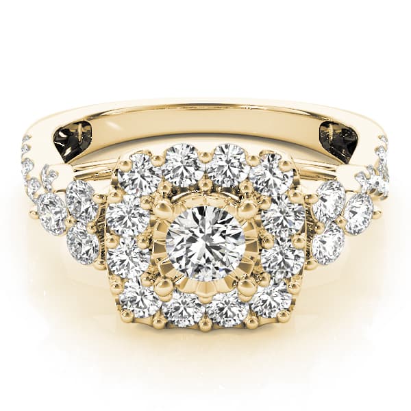 Engagement Ring, style 50990, Top view in yellow gold