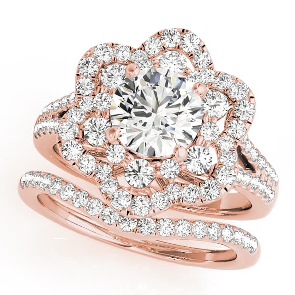 Engagement Ring, style 50995, On hand view in rose gold