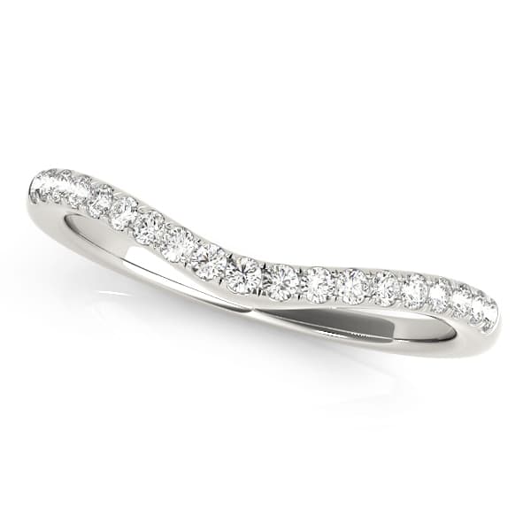 Split Prong Curved Wedding Band — View 1