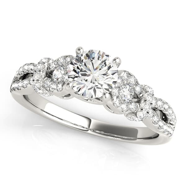 Infinity Split Shank Cluster Sides Engagement Ring — style 50996 in 10k White Gold