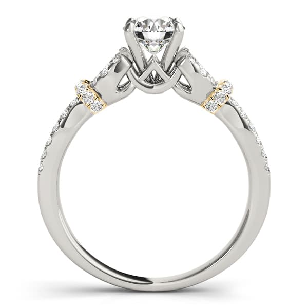 Infinity Split Shank Cluster Sides Engagement Ring, style 50996, Side view in yellow gold