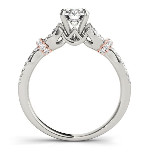 Infinity Split Shank Cluster Sides Engagement Ring, style 50996, Side view in rose gold
