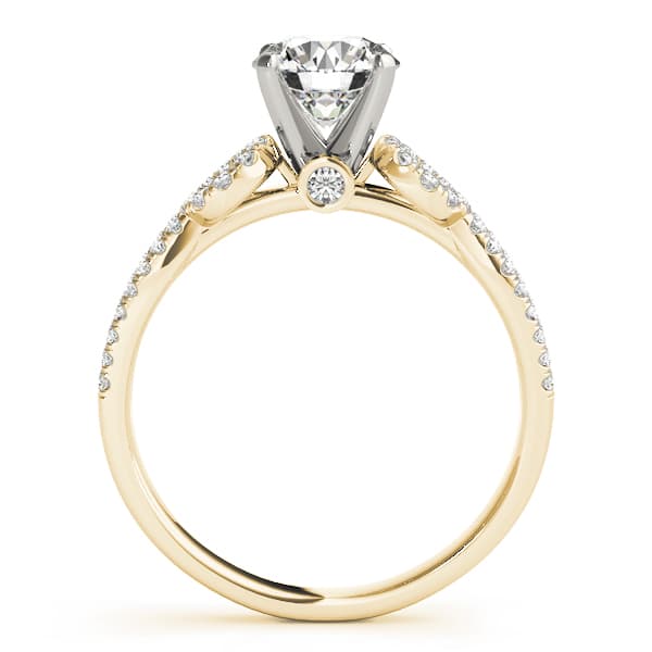 Multi-Row Split Shank Engagement Ring, style 50997, Side view in yellow gold