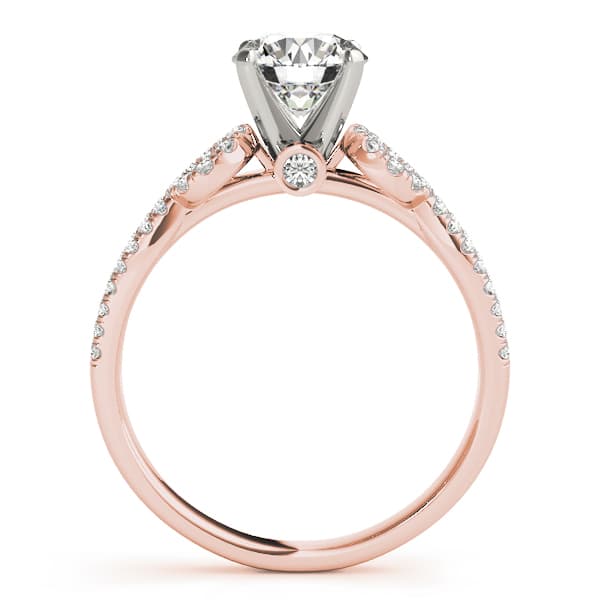 Multi-Row Split Shank Engagement Ring, style 50997, Side view in rose gold