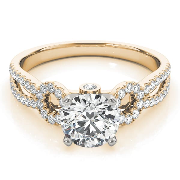 Multi-Row Split Shank Engagement Ring, style 50997, Top view in yellow gold
