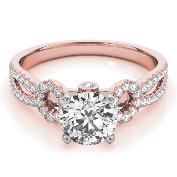 Multi-Row Split Shank Engagement Ring, style 50997, Top view in rose gold