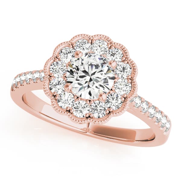 Engagement Ring, style 50999, Front view in rose gold
