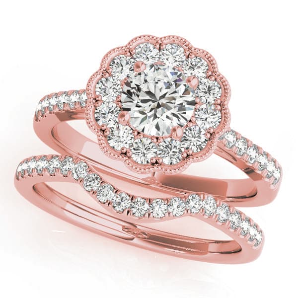 Engagement Ring, style 50999, On hand view in rose gold