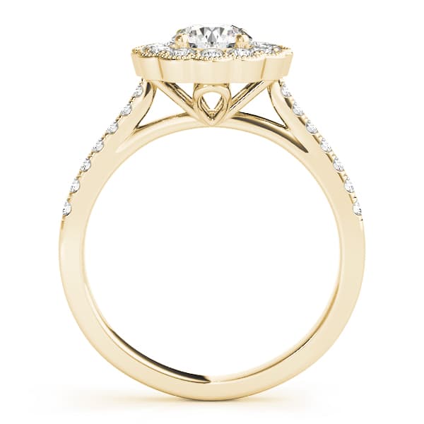Engagement Ring, style 50999, Side view in yellow gold