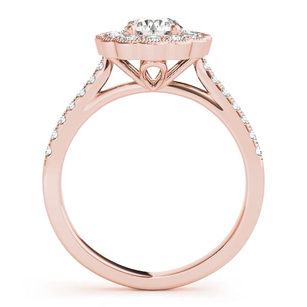 Engagement Ring, style 50999, Side view in rose gold