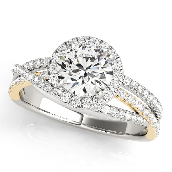 Engagement Ring, style 51016, Front view in yellow gold