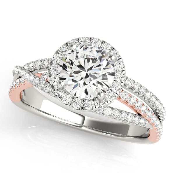 Engagement Ring, style 51016, Front view in rose gold