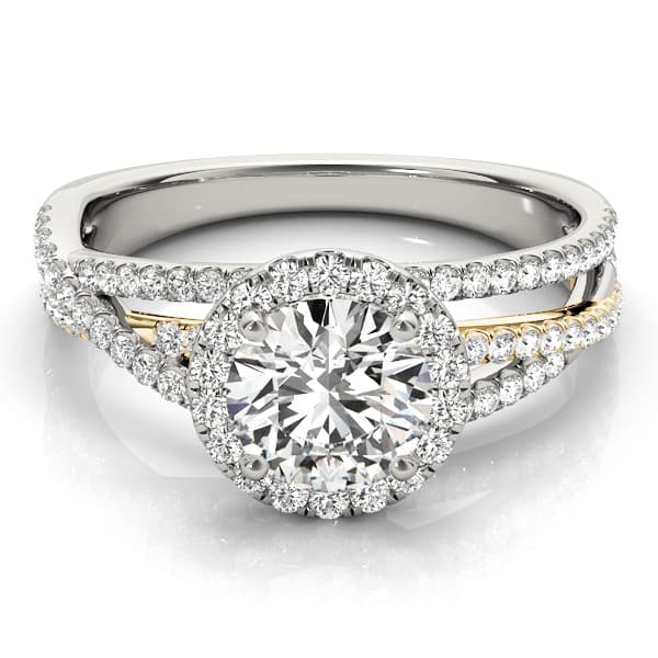 Engagement Ring, style 51016, On hand view in yellow gold