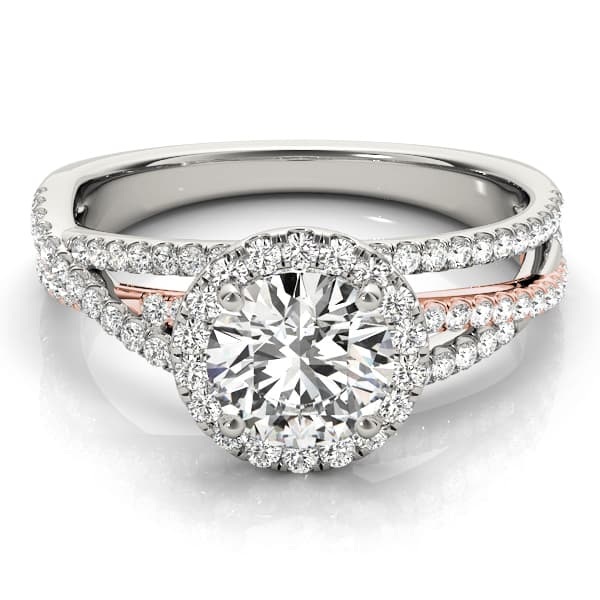 Engagement Ring, style 51016, On hand view in rose gold