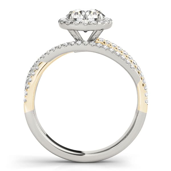 Engagement Ring, style 51016, Side view in yellow gold