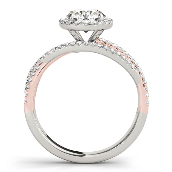 Engagement Ring, style 51016, Side view in rose gold