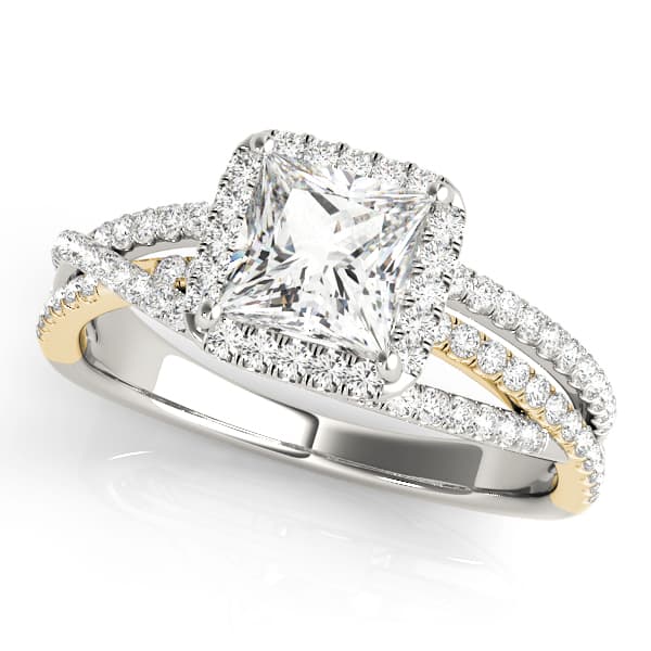 Engagement Ring, style 51018, Front view in yellow gold