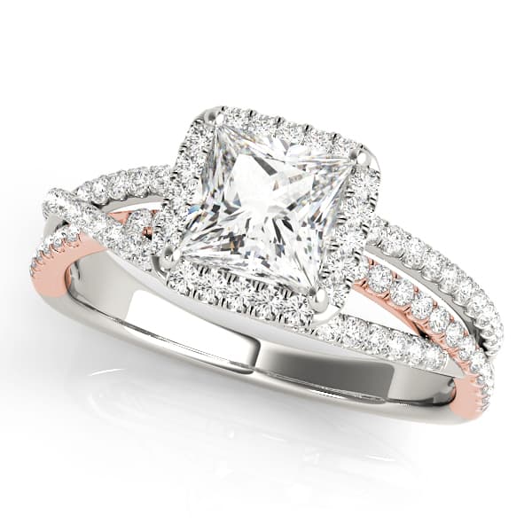 Engagement Ring, style 51018, Front view in rose gold