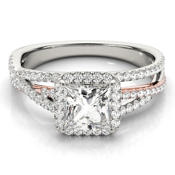Engagement Ring, style 51018, On hand view in rose gold