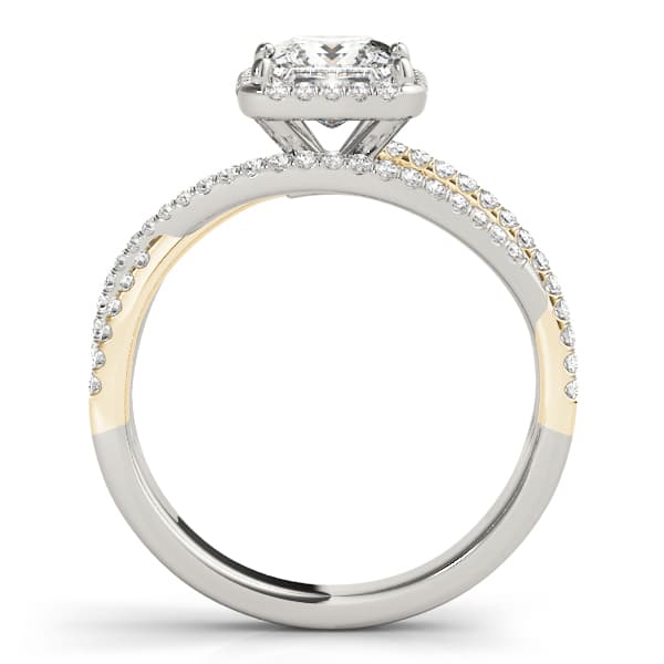 Engagement Ring, style 51018, Side view in yellow gold