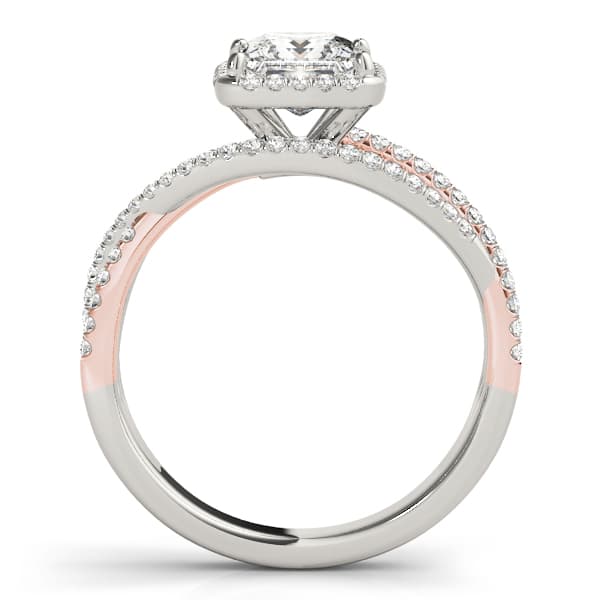 Engagement Ring, style 51018, Side view in rose gold